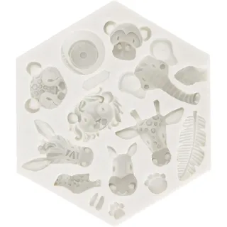 Fdit Silikonform, Süße Dschungel-Safari-Tier-Kuchenform, Einfache Entformung, Flexible, Weiche Backform, Kuchendekoration für DIY-Kuchen, Fondant, Schokolade(951 grau)