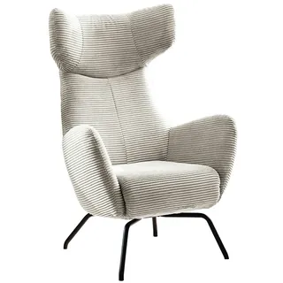 KAWOLA Sessel LOTTE Ohrensessel Cord cremeweiß