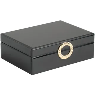 home&you Schmuckkästchen Cavaca , Schwarz , Glas , 20.3x8.5x12.7 cm , Ordnen & Aufbewahren, Schmuckaufbewahrung