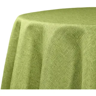 Decomira Tischdecke wasserabweisend Leinen-Optik - Fleckschutz, abwaschbar - Garten-Tischdecke Outdoor, Tischtuch Esstisch - Grün - 200 cm Rund