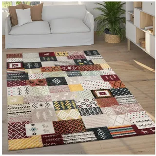 Paco Home Teppich »Nomaden 816«, rechteckig, 16 mm Höhe, Kurzflor, Gabbeh Design, Patchwork Design bunt