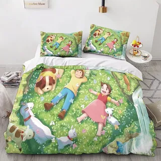 Zbeiba Bettwäsche 135x200 Niedliches Mädchen Headi Bettwäsche Sets auf Microfaser 2 Kissenbezug,Weiche Bequemer Anime Bettbezug Mit Reißveschluss für Kinder(A1,135x200cm+2x80x80cm)