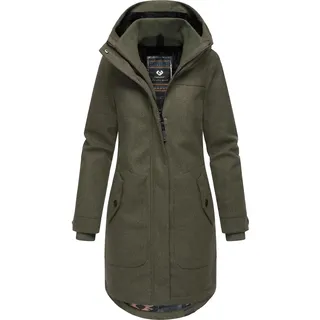 Wintermantel RAGWEAR "Wintermantel Jannisa Coat", Damen, Gr. 6XL, grün (schwarz olive), Obermaterial: 100% Polyester PES.  Obermaterial: Futter: 100% Polyester PES. 100% Polyester PES., Mäntel Wintermantel