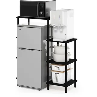 Furinno Turn-N-Tube Werkzeugloses Küchenregal hoch, Americano/Schwarz