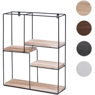 Wandregal HWC-K76, Hängeregal Schweberegal Regal, 4 Regalböden Metall Massiv-Holz Industrial 51x40x1