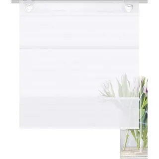 Weißes Bambusrollo 130x100 cm Magnetisch - Weiß