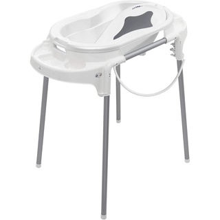 Rotho Babydesign TOP Badestation - wasserdicht - gross - Babybadestation - Babybadewanne - Babywanne mit Gestell - Babypflegeset - weiss