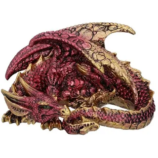 Nemesis Now Aaden U5289S0 Drachenfigur, ruhender Drache, 10,2 cm, Rot und Gold