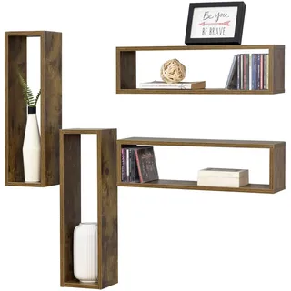 [en.casa] Fagernes Wandregal 59 x 15 x 17 cm Braun