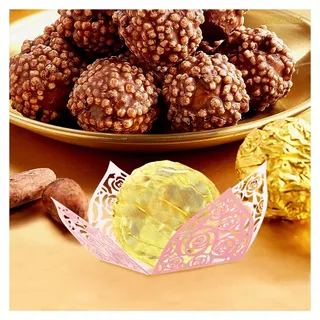 Schokolade Trüffel Verpackungen, 60 Stück in Gold und Rosa, Süßwaren Wrapper Papier für Cupcakes bei Festen