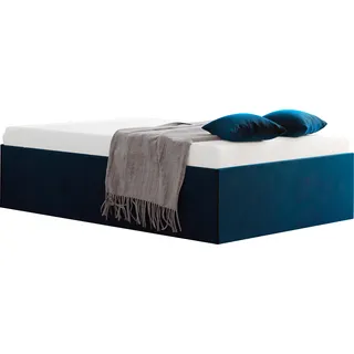 Westfalia Schlafkomfort Polsterbett »Amrum« in Samtvelours ohne Kopfteil, mit und ohne Bettkasten erhältlich, blau