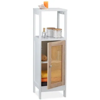 Relaxdays Badezimmerschrank, , Weiß , Holzwerkstoff, Kunststoff , 30x96.5x30 cm, , Badezimmer, Badmöbel, Midischränke