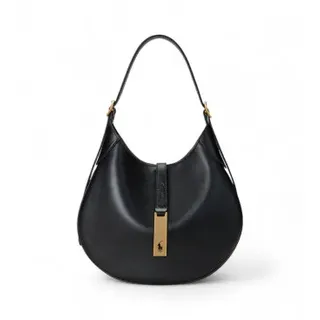 Polo Ralph Lauren für Damen. 428944017001 Schultertasche Polo ID Leder klein (OSFA), Schwarz, Lässig