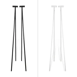 Natural Goods Berlin Kleiderständer GARD Design Garderobe freistehend | Metall Kleiderstangenhalterung für 30mm Rundstab | Massiv Holz stabil | DIY (ohne Kleiderstange, Weiß)