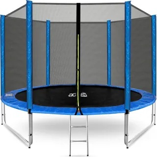 Aga SPORT PRO Trampolin 305 cm 10 ft Blau + Schutznetz - Blau