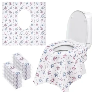 Homgaty Toilette Auflage,20 Stück Einweg Toiletten Sitzbezug Übergroßer XL WC-Sitz Matte Toilettenpapier Pad für Einkaufszentren, Krankenhaus, Büro, Einzeln Verpackt