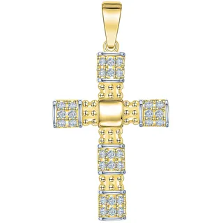 FIRETTI Kreuzanhänger Schmuck Geschenk Gold 375 Gelbgold