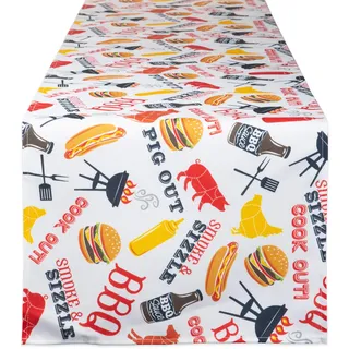 DII TC Outdoor-Reißverschluss, Paisleymuster, Blau Tischläufer 14x72 Barbeque