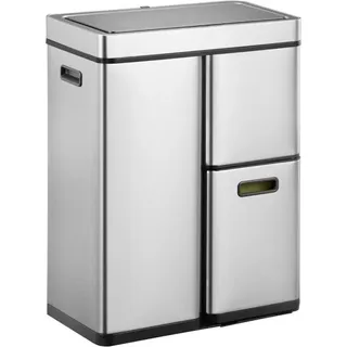 EKO - Mirage Plus Recycler Sensor Abfalleimer 30+15+15 Liter - Stainless steel Plastic  - Matt Edelstahl - Silber