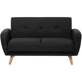 Beliani 2-Sitzer-Schlafsofa Polyester Schwarz Florli , Textil , 155x82x85 cm , Babymöbel & Kindermöbel, Kinderzimmer & Jugendzimmer, Schlafsofas