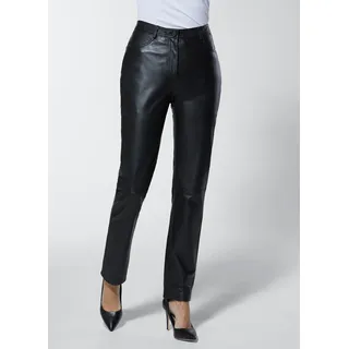 Lederhose CREATION L PREMIUM, Damen, Gr. 50, Normalgrößen, schwarz, 100% Lammnappaleder, unifarben, lang, Hosen Lederhose