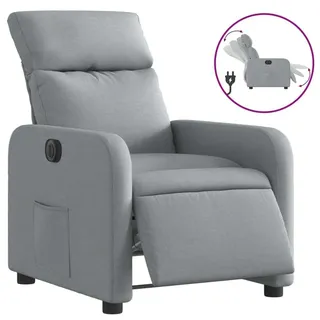 vidaXL Relaxsessel Elektrisch Hellgrau Stoff - Grau