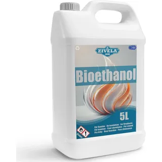 5L Bioethanol 96,6% | Alkohol 96,6% | Bioethanol für Kamin, Tischkamin, Bioethanol Kamin | Bioethanol Geruchlos | Saubere Verbrennung, ohne Rauch, lebendige und stabile Flamme