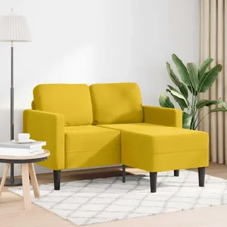 vidaXL 2-Sitzer-Sofa mit Chaiselongue L-Form Gelb 125 cm Samt - Gelb