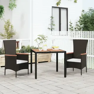 vidaXL Gartentisch 90 x 90 x 75 cm Schwarz