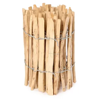 Garronda Gartenzaun zum Stecken aus Haselnüsse Zaun Garten Staketenzaun Beeteinfassung Holz Steckzaun Hochwertiger Gartenzaun für Ihren Garten GD-0079 (Lattenabstand: 7-8 cm. 50 cm x 5m) - Naturbelassen