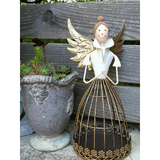 Dekoengel Vanessa, creme-gold Engel Vanessa, creme - 21 cm