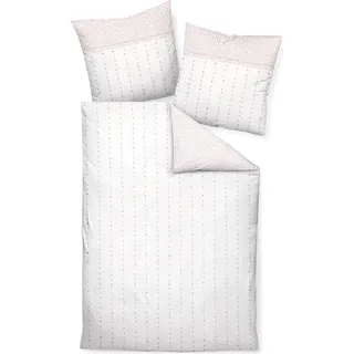 Janine Design Edelflanell Bettwäsche-Garnitur Chinchilla S 78007 Farbe rosé-01 Größe 135x200 + 80x80cm - Rosa
