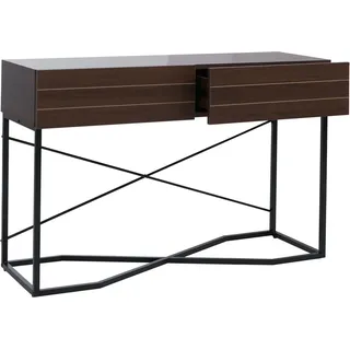 MCW Konsolentisch P47 Melamin Industrial 81x120x40cm Walnuss-Optik