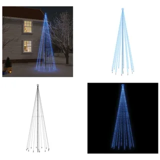 vidaXL Weihnachtsbaum mit Erdnägeln Blau 732 LEDs 500 cm - Weihnachtsbaum Mit Erdspieß - Weihnachtsbäume Mit Erdspießen - LED-Weihnachtsbaum - LED-Christbaum - Blau