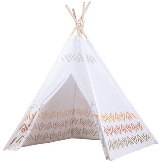 John 77102 Indianerzelt mit Tragetasche zick Zack Muster Spielzelt Tipi, orange rot weiß