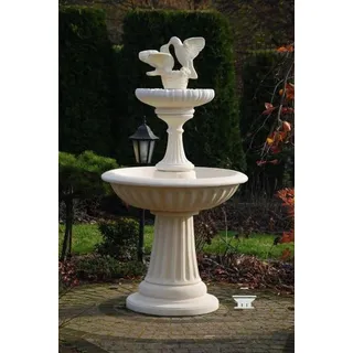 Zierbrunnen Springbrunnen Skulptur 171cm Brunnen Deko Garten Fontaine Teich Neu - Weiß
