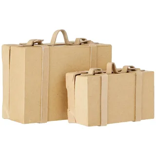 Creativ Company Papier mache Suitcases Handmade set of 2