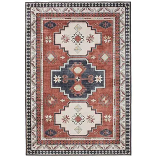 benuta Vintage-Teppich George waschbar 80x150 cm , Kunststoff , Vintage , Rechteckig , 80x150 cm , Oeko-Tex® Standard 100 , in verschiedenen Größen erhältlich, rutschfeste Unterfläche, waschbar , Teppiche und Böden, Teppiche, Vintageteppiche