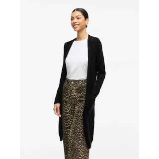Vila Longstrickjacke "VIRIL LONG L/S KNIT CARDIGAN - NOOS" in knielanger Form, schwarz