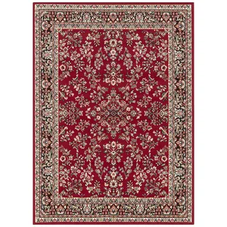 HANSE HOME Design Kurzflor Wohnzimmerteppich Orient - Zabul Perser Look, Orientalischer Teppich für Esszimmer, Wohnzimmer, Schlafzimmer - Rot, 80x250 cm