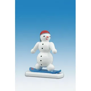 Weihnachtsfigur Schneemann Snowboardfahrer Höhe ca 6,5 cm NEU Holzfigur