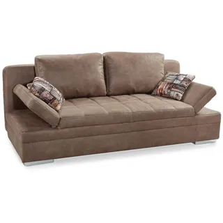 luma-home Schlafcouch Mikrofaser 2-Sitzer Braun
