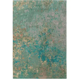 Kunstloft Flachgewebeteppich Stay Türkis 80x165 cm , Textil , Orientalisch , Rechteckig , 80x1 cm , Gots , wasserabweisend , Teppiche und Böden, Teppiche, Flachwebteppiche