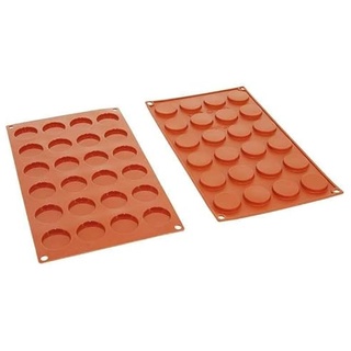 Déco Relief - Silikonform für 24 Mini-Schnörkel, ⌀ 3,5 x 0,5 cm – Kuchenform zum Backen – professionelles Material