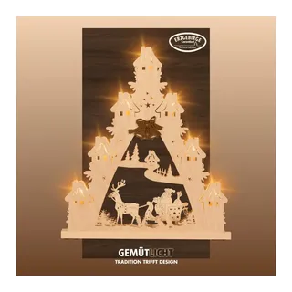 Weigla Schwibbogen Weihnachtsmann auf Schlitten el.