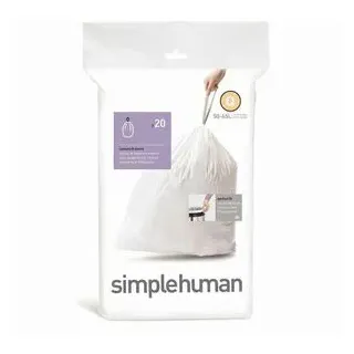 simplehuman Code Q maßgeschneiderte Müllbeutel, Packung mit 20, weiß
