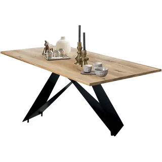 SIT Möbel Esstisch 200 x 75,4 x 75,4 cm Wildeiche massiv geölt schwarz