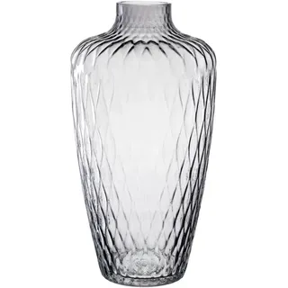 Leonardo Vase , Grau , Glas , 20x38x20 cm , handgemacht, zum Stellen, auch für frische Blumen geeignet , Dekoration, Vasen, Glasvasen