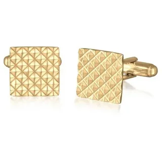 KUZZOI »Manschettenknopf Klassisch Pyramiden Design 925 Silber«, goldfarben