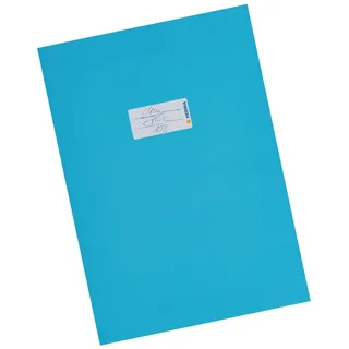 Herma 19750 Heftumschlag A4 Karton Hellblau, Hefthülle mit Beschriftungsfeld aus stabilem & extra starkem Papier, Heftschoner für Schulhefte, farbig